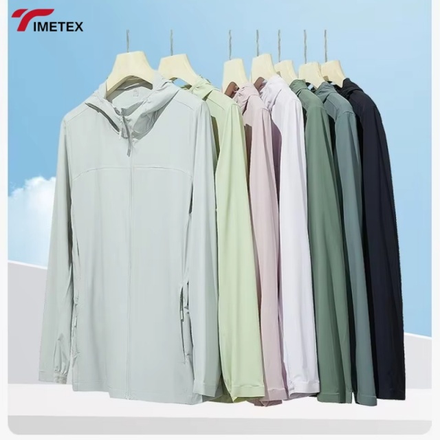 TIMETEX Summer High-Power Sun Protection Ice Silk Long-Sleeved Hooded Rash Breathable Anti-Ultraviolet Zipper Thin Windproof