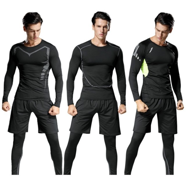 Fashion 3 Piece Latest Design Men Suit Casual Long Sleeve Running Training 3 Piece Activewear Set