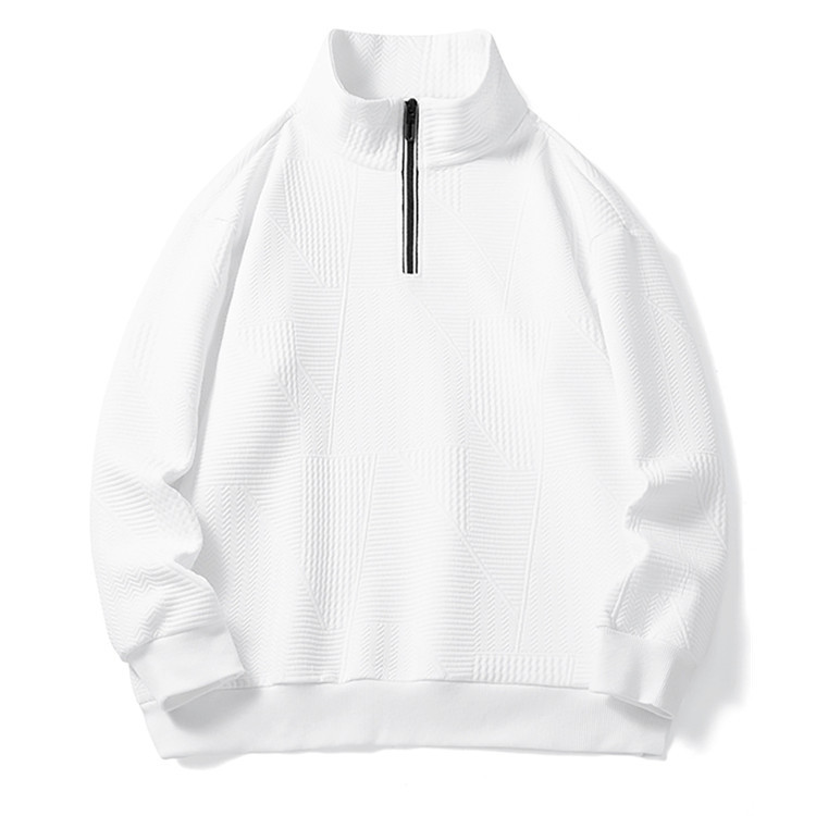 TIMETEX New Style Mens Sweatshirts Autumn Stand Collar Sweatshirt Plus Size Loose Plain 1/4 Zip Collar Sweatshirt