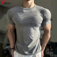TIMETEX Custom Short Sleeve Lightweight Quick Dry Fit Running Fitness Mens Seamless Compression Muscle Gym t Shirt for Men