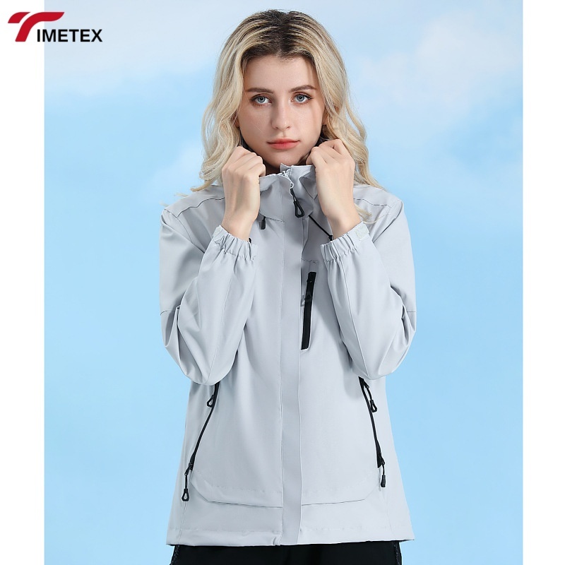 TIMETEX Outdoor Waterproof Zipper Blouson Women's Sun protection Jacket Breathable Solid Pattern Men's Mountaineering Suit