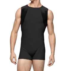 Men's Sports Bodysuits & Jumpsuits Bodybuilding Gymnastics Dance Wear Vest Romper for Men's Sports