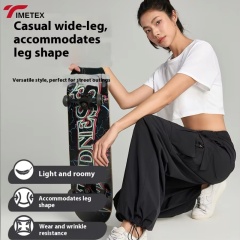 TIMETEX Outdoor Activity Wear Sports Running Casual Adjustable Waist Side Pockets Loose Unsex Essentials Trousers for Women