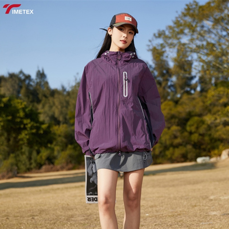TIMETEX  UPF50+ Windbreaker Sunscreen Jacket Lightweight Eco-Friendly Quick Dry Outdoor Raincoat for Men Women UV Windproof