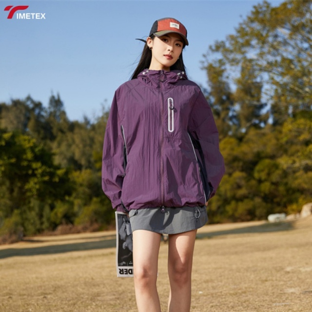 TIMETEX  UPF50+ Windbreaker Sunscreen Jacket Lightweight Eco-Friendly Quick Dry Outdoor Raincoat for Men Women UV Windproof