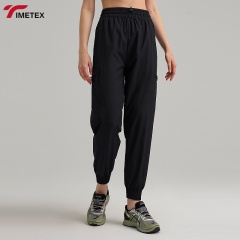 TIMETEX Women's Summer Loose-Fitting Breathable Quick-Dry Sweatpants with High Elastic Waist Wide Leg Casual Flat Outdoor Style