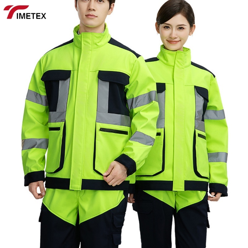 High Visibility Fluorescent Work Suits Safety Roadway Winter Work Wear Jackets and Pants Custom Hi Vis Waterproof Work Clothes