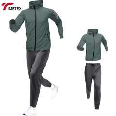 TIMETEX Men's Women's Active Wear Sports Tracksuit Vintage Style Hooded Windbreaker Pants Sun Protection Jacket Breathable