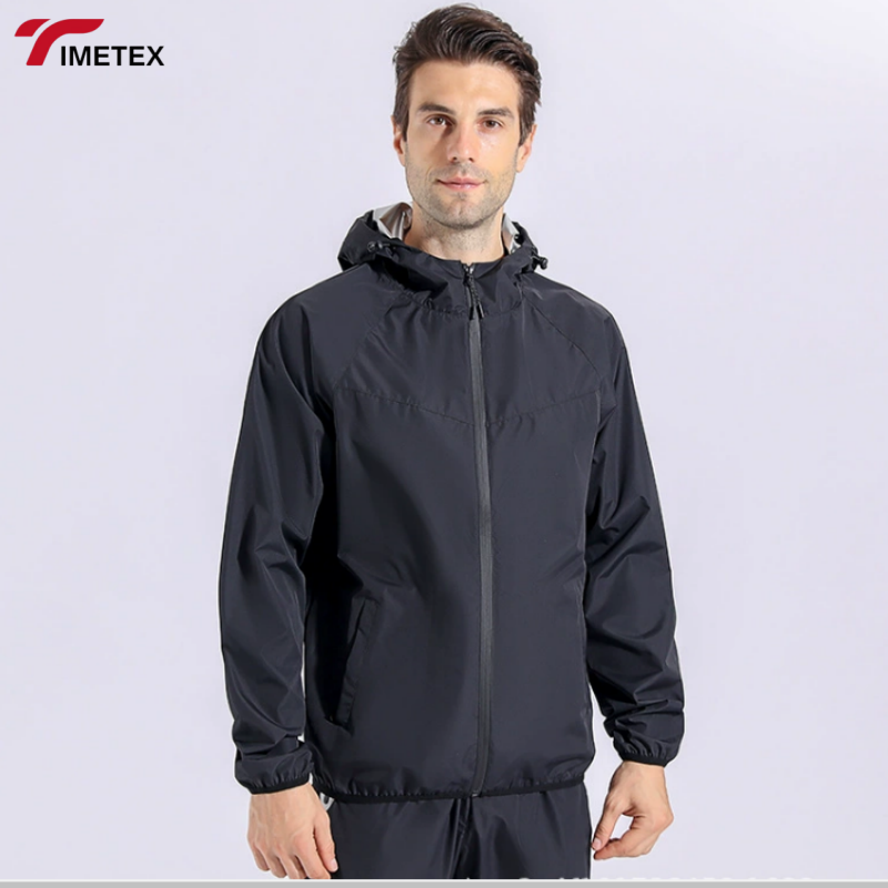 TIMETEX Custom-Designed Long Sleeve Gym Fitness Sauna Suit for Men Waterproof Windproof Home Exercise Sweat-Inducing OEM Service
