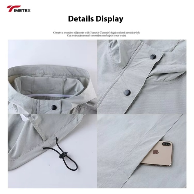 Timetex Custom Windbreaker Top Sports Jackets for Outdoor Workout Pullover Fitness Coats for Fishing Sun Protection Clothing