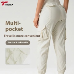 TIMETEX Wholesale Multi-Pocket Pants Gym Casual Women Sports Workout Yoga Fitness Drawstring Loose Joggers Sweatpants