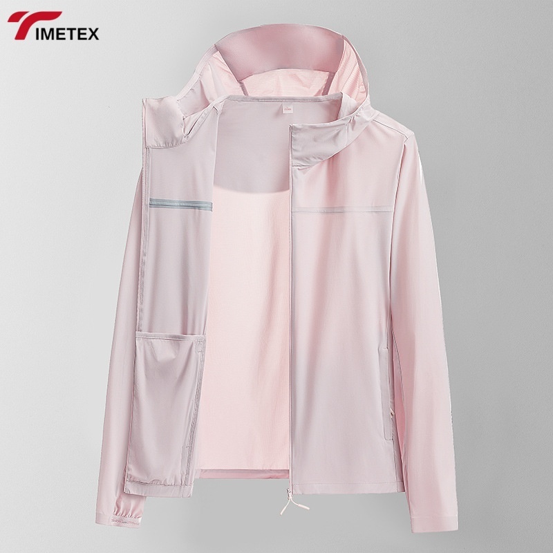TIMETEX Summer High-Power Sun Protection Ice Silk Long-Sleeved Hooded Rash Breathable Anti-Ultraviolet Zipper Thin Windproof