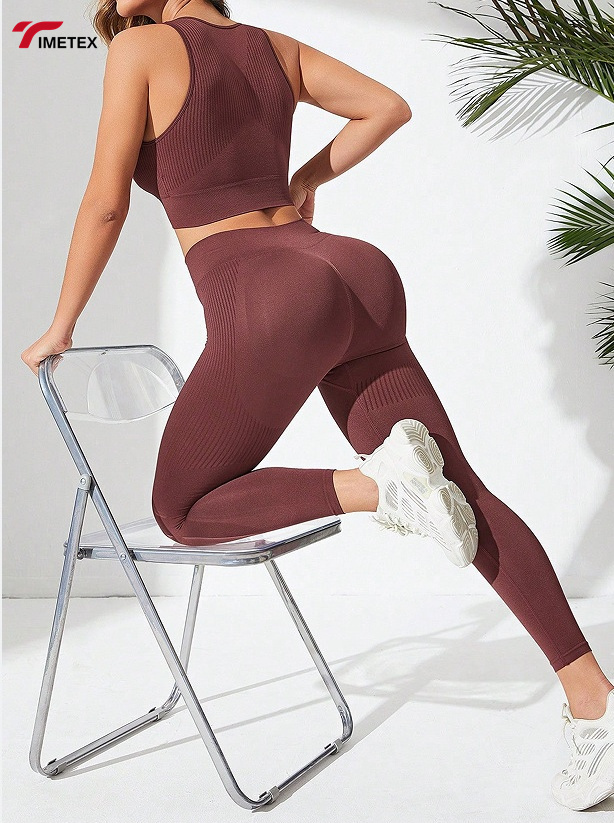 Autumn Winter Women's Sports Suit Nude Yoga Set with Breathable Bra and Shorts Tight Back Fitness Running Gear