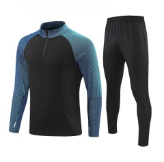 Men's Long-Sleeved Half Zip Fitness Cycling Suit Eco-Friendly Leisure Running Sportswear Plus Size Football Suit for Physical