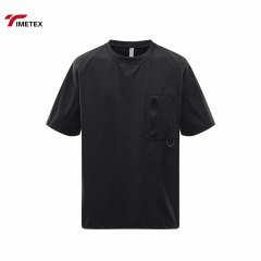 Summer Custom Breathable Quick-drying Fitness T-shirt Crewneck Sportswear Men's 100% Polyester Blank T-shirt with Pockets