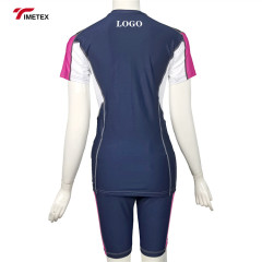 TIMETEX Customized Womens  Short Sleeve Sport Sublimated Rash Guard  Uv  Protection Snorkeling Shirt