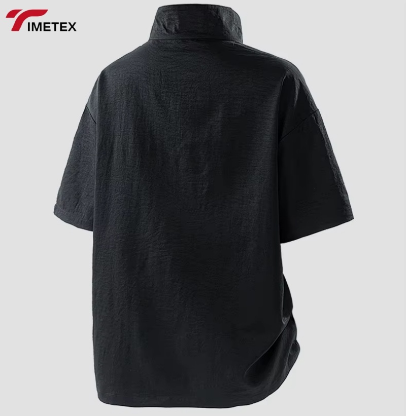 Men's Casual Summer Pullover T-Shirts Short Sleeve Hoodie Sweatshirt Loose Pocket Zipper Hip Hop Style Woven Fabric Solid Blank