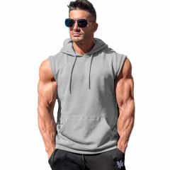 Custom Logo Printed Blank Gym Hoodies Sleeveless Men Plain  Quick Dry Running Workout Tank Tops for Men