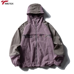 TIMETEX Unisex Casual Autumn Winter Sports Jacket Lightweight Quick-Drying Waterproof Reflective Strip Stand Collar Zipper