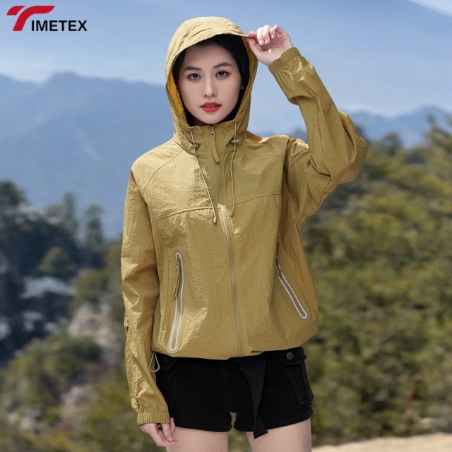 TIMETEX Summer Lightweight Breathable Outdoor Jackets for Men Women Unique Collar Loose-Fitting Hooded Coat for Various