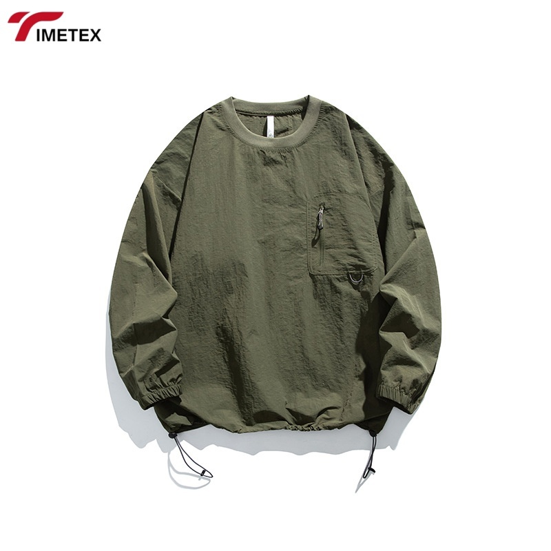 Unisex Hiking Climbing Outdoor Sports Wearing Full Sleeve O-neck T Shirts with Chest Pocket Long Sleeve Nylon T-shirts