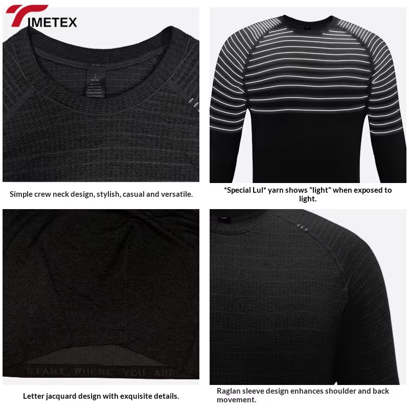 TIMETEX Custom Logo Casual Long Tights Compression Breathable Moisture-Wicking Gym Sport T-Shirt Quick Dry for Men