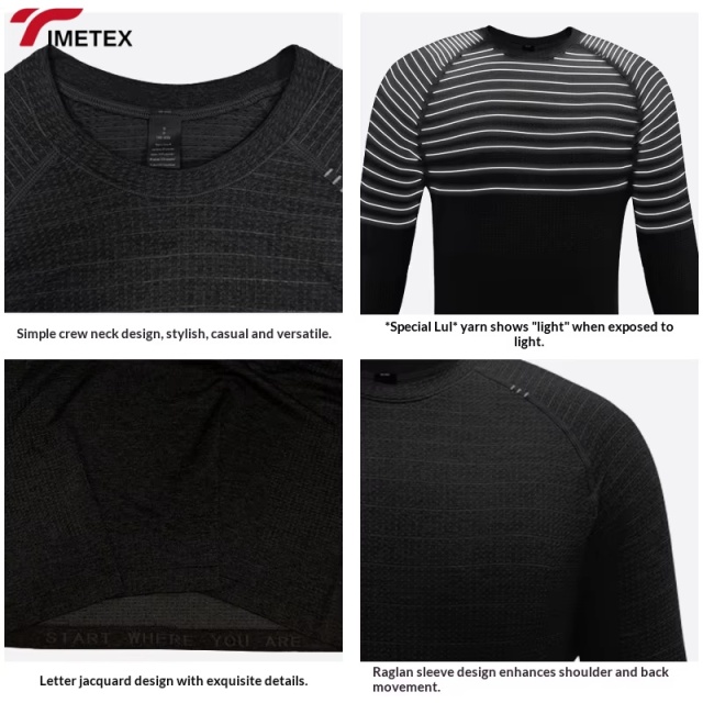 TIMETEX Custom Logo Casual Long Tights Compression Breathable Moisture-Wicking Gym Sport T-Shirt Quick Dry for Men