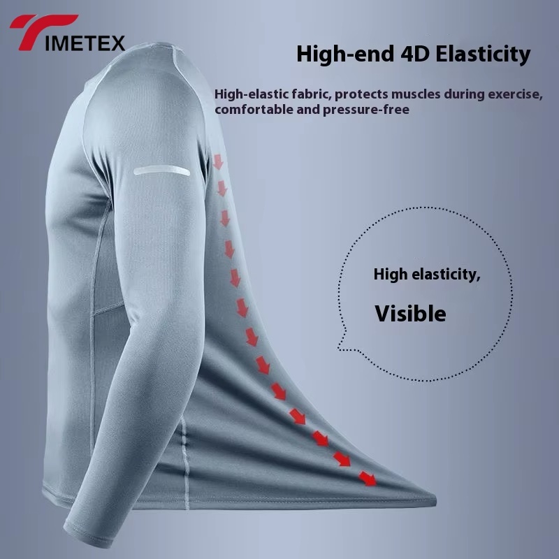 TIMETEX Men's Outdoor Sports Tracksuit for Fall Quick-Drying Sun Protection Ice Silk Clothing Hooded for Running Mountaineering