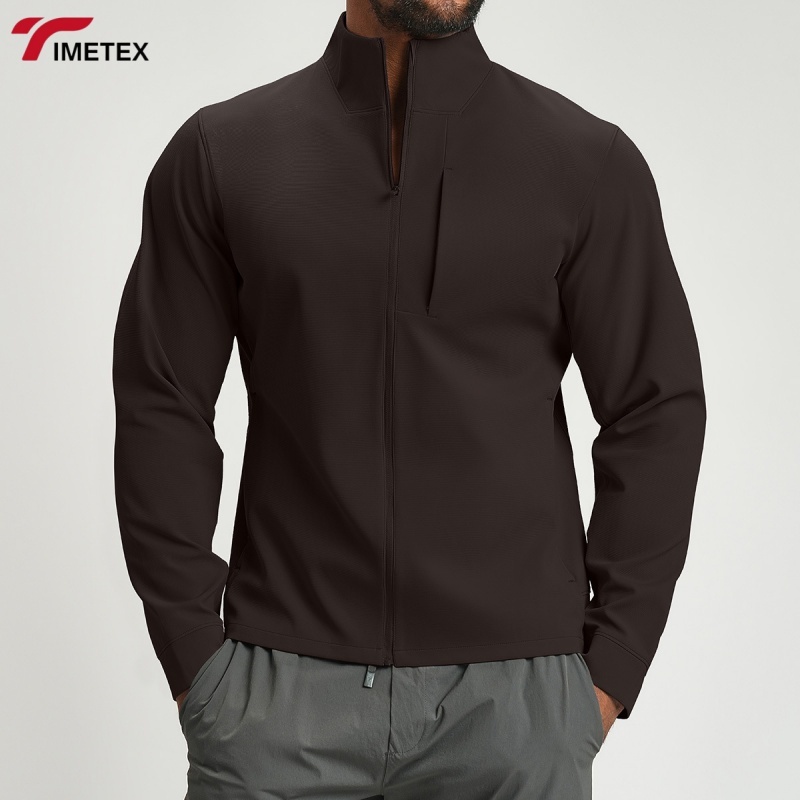 Mens Outdoor Solid Coat Stand Collar Breathable Sporty Casual Jacket Zip up Blouses Polyester Quick Dry Running Coats Jackets