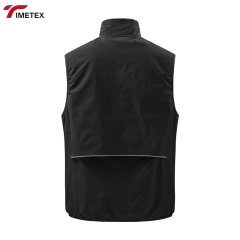 Lightweight Sleeveless Zipper Vest with Multi-Pocket and Stand-Up Collar Anti-Shrink Outdoor Workwear for Spring and Winter
