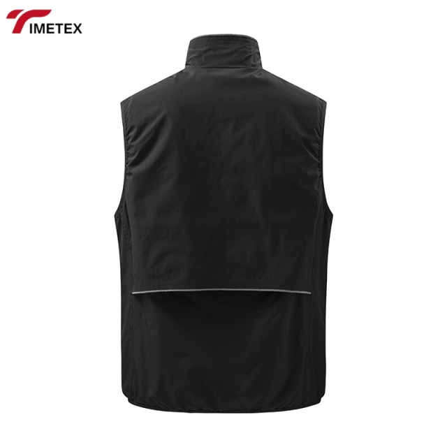 Lightweight Sleeveless Zipper Vest with Multi-Pocket and Stand-Up Collar Anti-Shrink Outdoor Workwear for Spring and Winter
