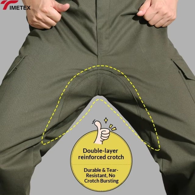 Waterproof Plus Size Work Pants Thick Crotch Wear-Resistant Cotton Loose Fit Breathable for Electric Welding Site Men's