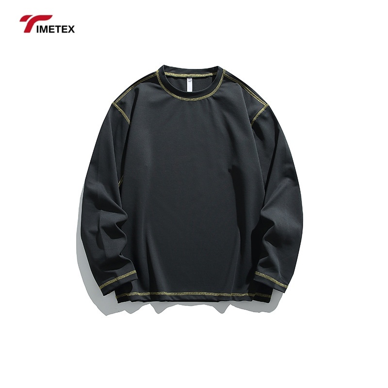 TIMETEX Unisex 650gsm High Quality Hot Selling Long Sleeve Plain T-Shirt Custom Logo Oversized Fit for Men