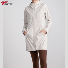 TIMETEX Custom Wholesale Outdoor Women Long Lightweight Waterproof Shell Jacket Rain Hoodie Breathable Coat for Hiking Running