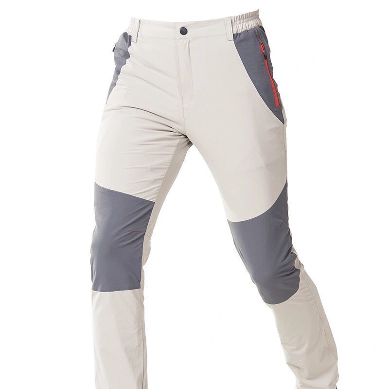 Men's Summer Outdoor Quick Dry Pants Stretch Breathable Mountain Climbing Casual Sports Hiking Fast Fishing Mid Waist Flat Front
