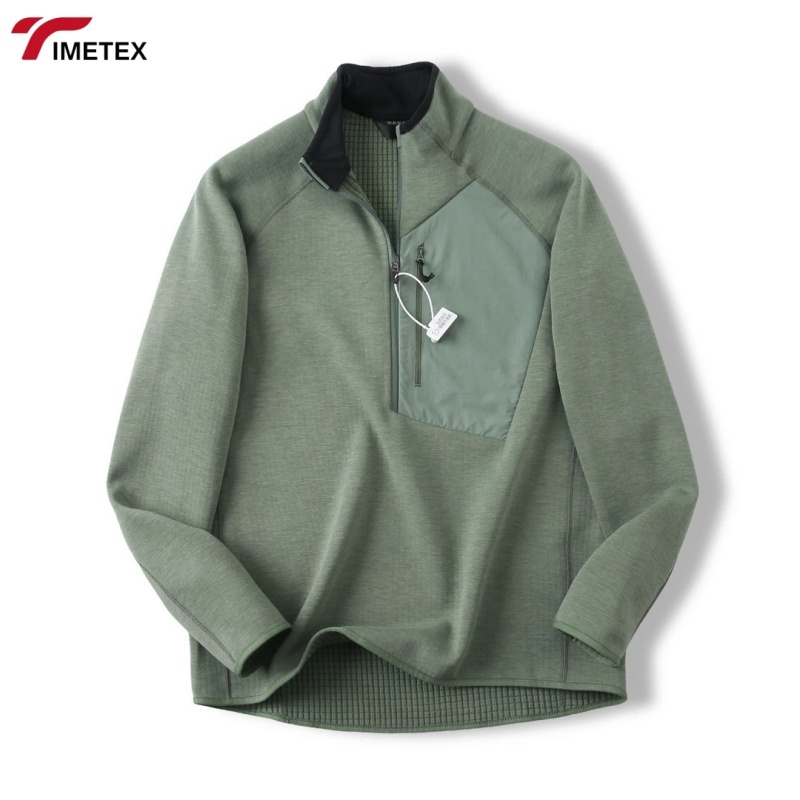 TIMETEX Custom Men's Oversized Half Zip  Sweatshirt 1/4 Zip Logo Pullover Wholesale Jogging Quarter Mens 3D Embroidery Oversized