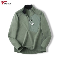 TIMETEX Custom Men's Oversized Half Zip  Sweatshirt 1/4 Zip Logo Pullover Wholesale Jogging Quarter Mens 3D Embroidery Oversized