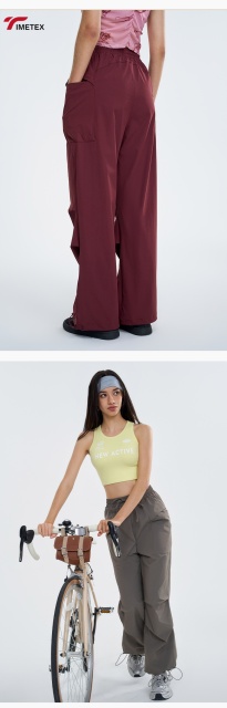 TIMETEX American Retro Style Quick-Dry Breathable Cargo Pants for Women Casual Sports Outdoor Running Hiking Elastic Waist ODM