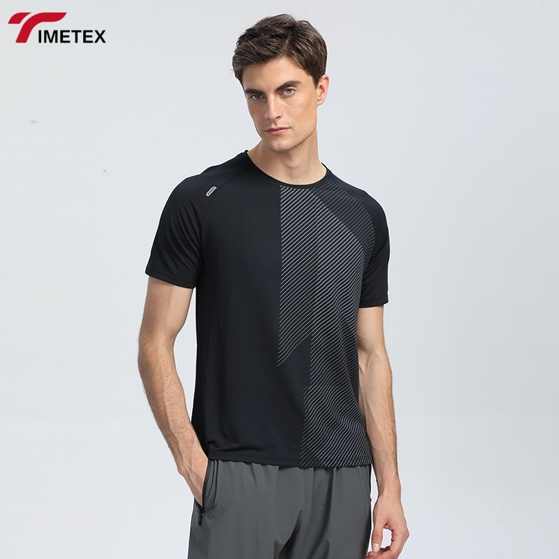 TIMETEX Summer Hot Selling Loose Fitting Sports Casual Quick Drying Top T-Shirt With Dark Print Ice Silk Fitness Short Sleeves