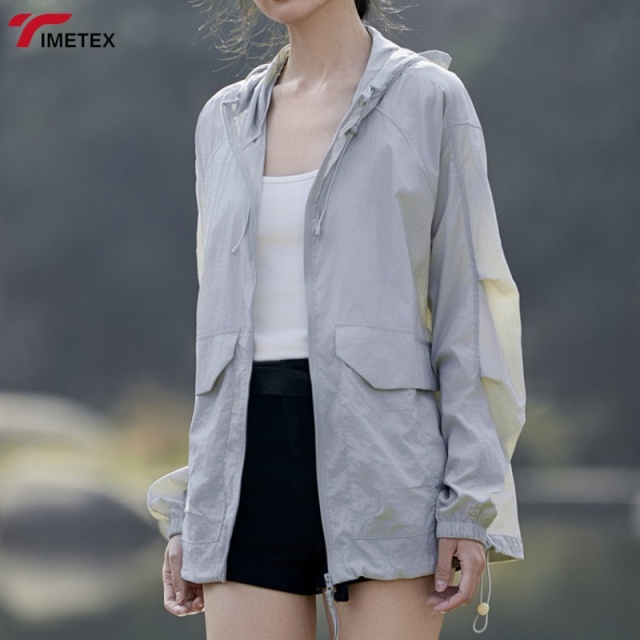 TIMETEX Eco-Friendly Bubble Jacket Recycled Material with Advanced Breathability Thin Zipper Women's Sun protection Jacket