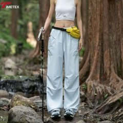 TIMETEX New Fashion Ladies Plus Size Wide Leg Cargo Pants Casual Drawstring Trackpants Breathable Loose Woven Multi-pocket