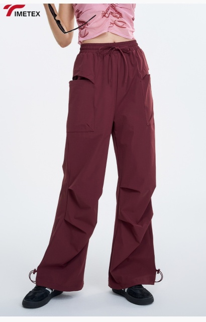 TIMETEX American Retro Style Quick-Dry Breathable Cargo Pants for Women Casual Sports Outdoor Running Hiking Elastic Waist ODM