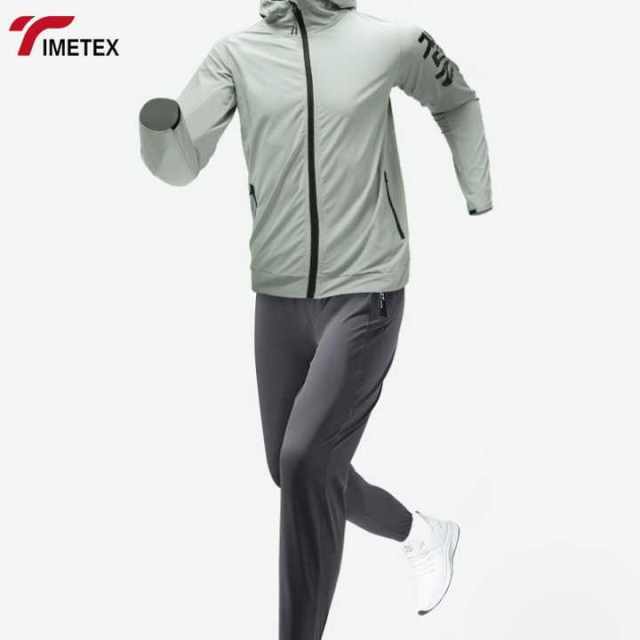 TIMETEX Men's Lightweight Customizable Windbreaker Waterproof Autumn Outdoor Training Jacket Hooded Zipper Solid Casual Set
