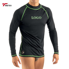 TIMETEX Oem Custom Logo 100% Polyester Quick Dry Fabric UPF 50 Solid Color Long Sleeve Men Rash Guard