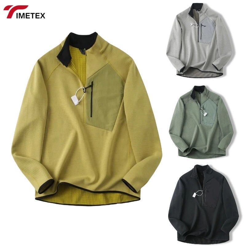 TIMETEX Custom Men's Oversized Half Zip  Sweatshirt 1/4 Zip Logo Pullover Wholesale Jogging Quarter Mens 3D Embroidery Oversized