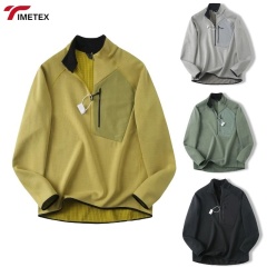 TIMETEX Custom Men's Oversized Half Zip  Sweatshirt 1/4 Zip Logo Pullover Wholesale Jogging Quarter Mens 3D Embroidery Oversized