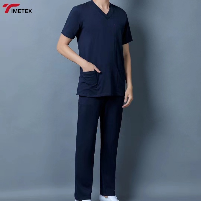 TIMETEX Wholesale Oem logo Custom Light Weight Professional Women's Nurse Doctor Uniform V-neck Medical Scrub Scrubs Set