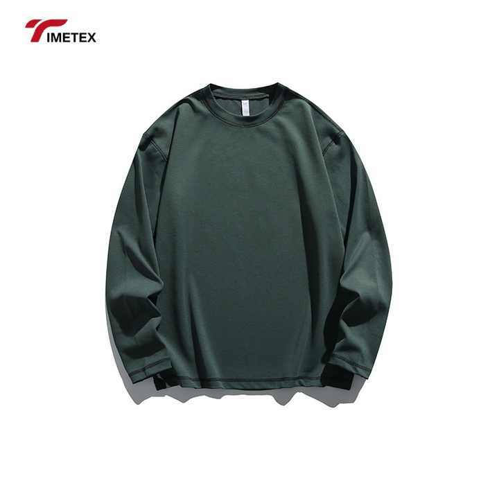 TIMETEX Unisex 650gsm High Quality Hot Selling Long Sleeve Plain T-Shirt Custom Logo Oversized Fit for Men