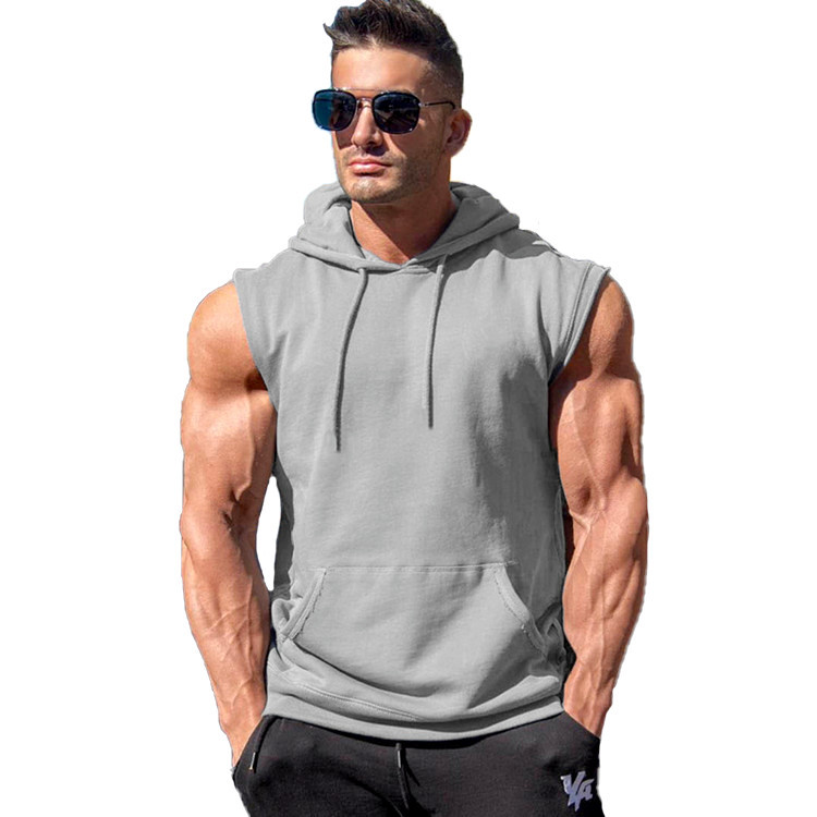 Custom Logo Printed Blank Gym Hoodies Sleeveless Men Plain  Quick Dry Running Workout Tank Tops for Men
