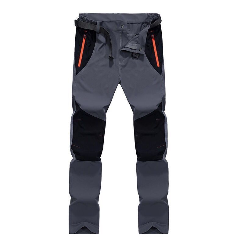 Men's Summer Outdoor Quick Dry Pants Stretch Breathable Mountain Climbing Casual Sports Hiking Fast Fishing Mid Waist Flat Front